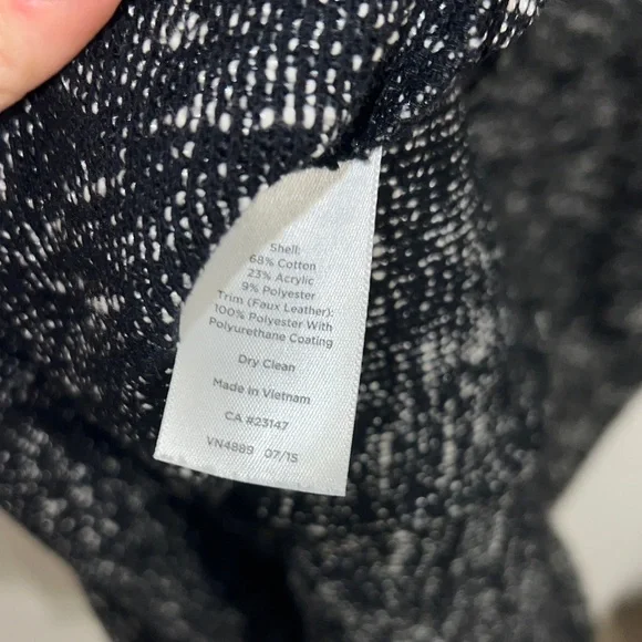 Talbots Twisted Tweed Boucle 3/4 Sleeve Fit and Flare Black&White Dress Size 12P - Picture 9 of 10